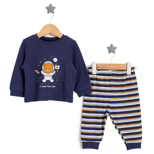 HelloBaby Boy Long Sleeve Pyjamas Set - Navy Blue