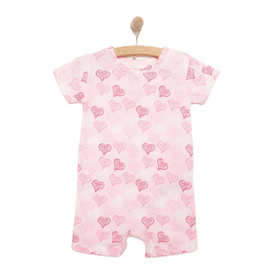 HelloBaby Newborn Girl Short Overalls - Pink