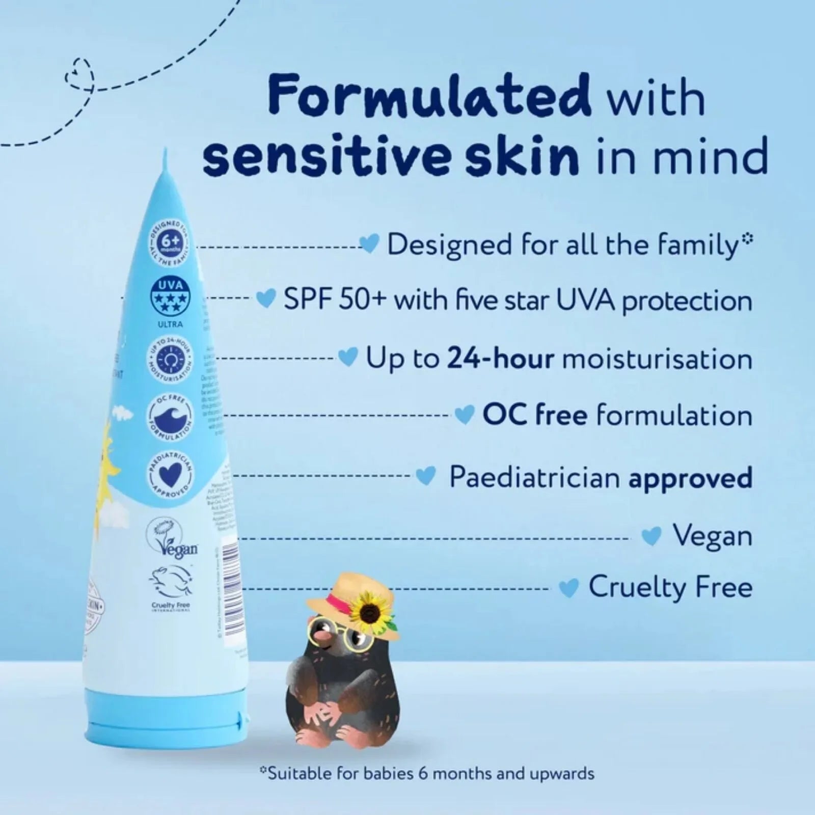 Childs Farm SPF 50+ Sun Cream Fragrance Free Sunscreen for Kids & Sensitive Skin 100ml