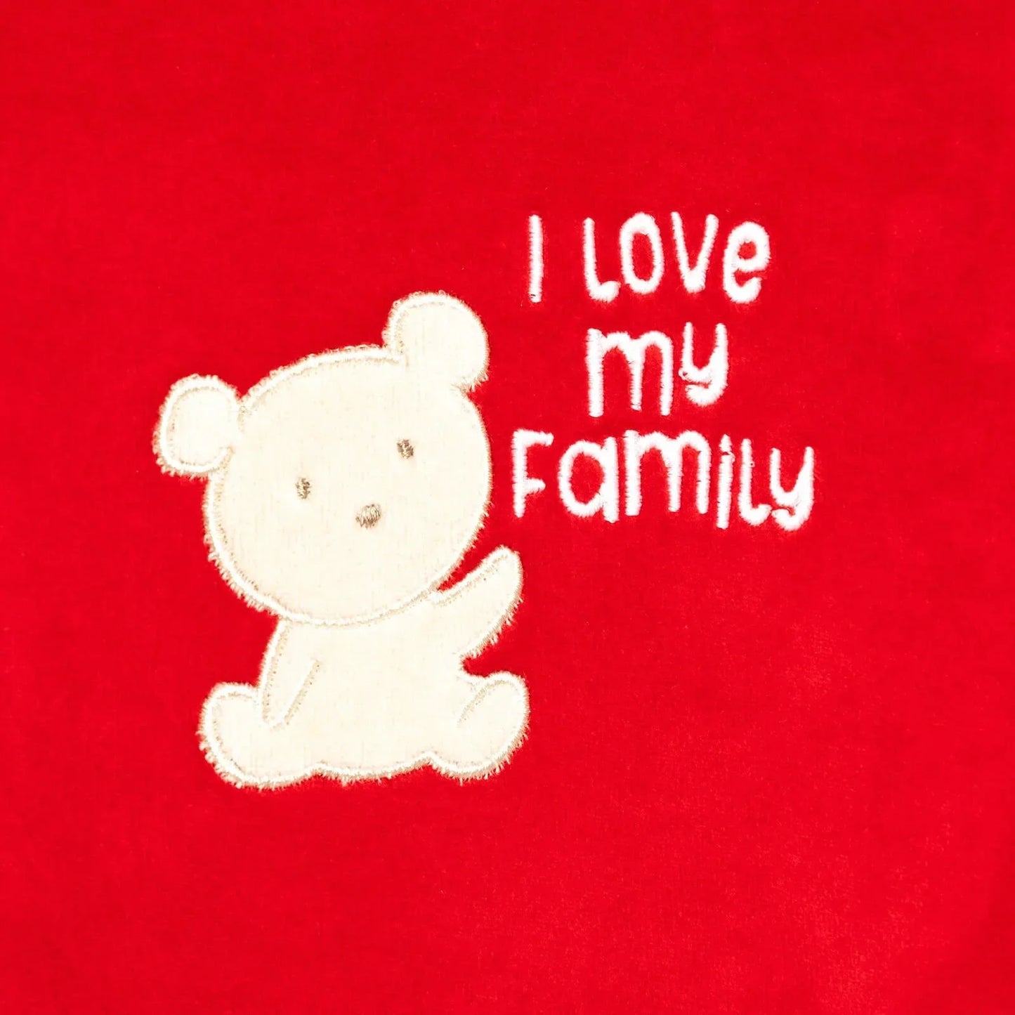 Ma Douce Newborn Velvet Footed Jumpsuit - Red