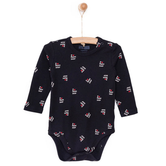 HelloBaby Unisex Long Sleeve Bodysuit - Black
