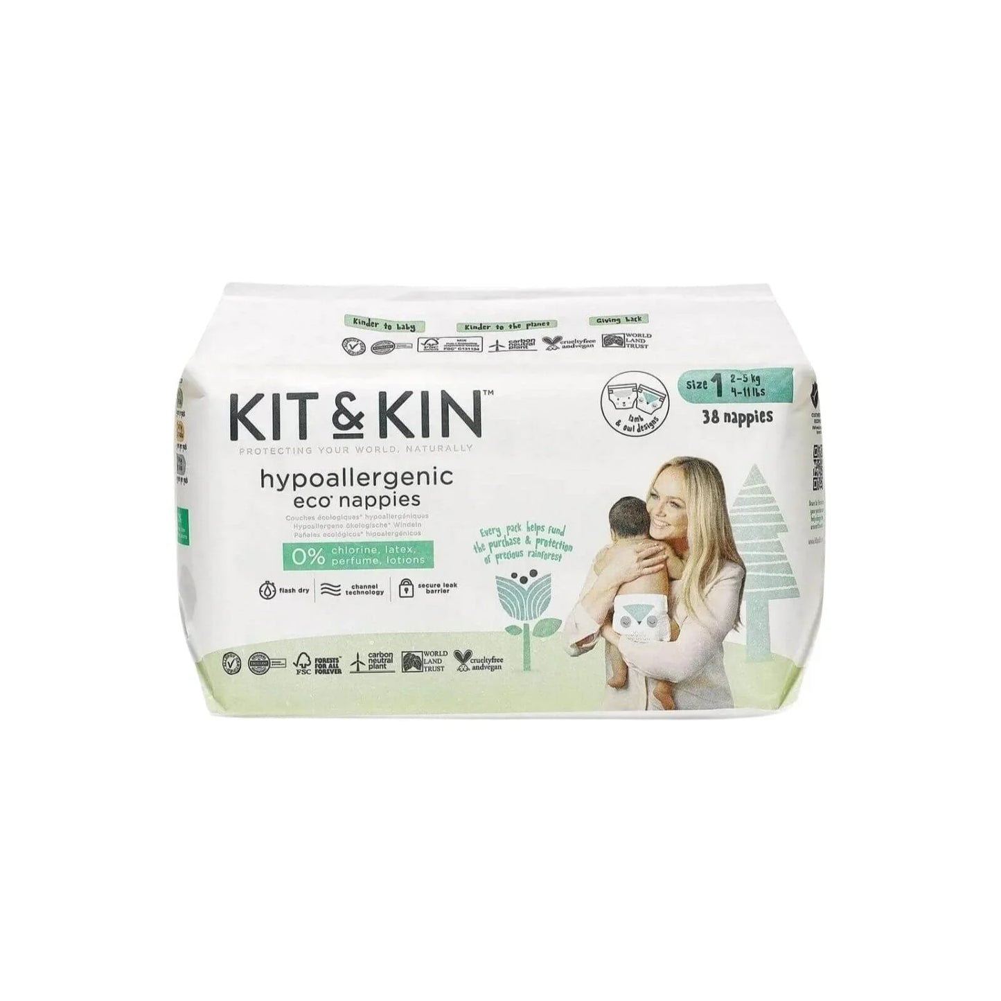 Kit & Kin Nappies Size 1 - 38 nappies