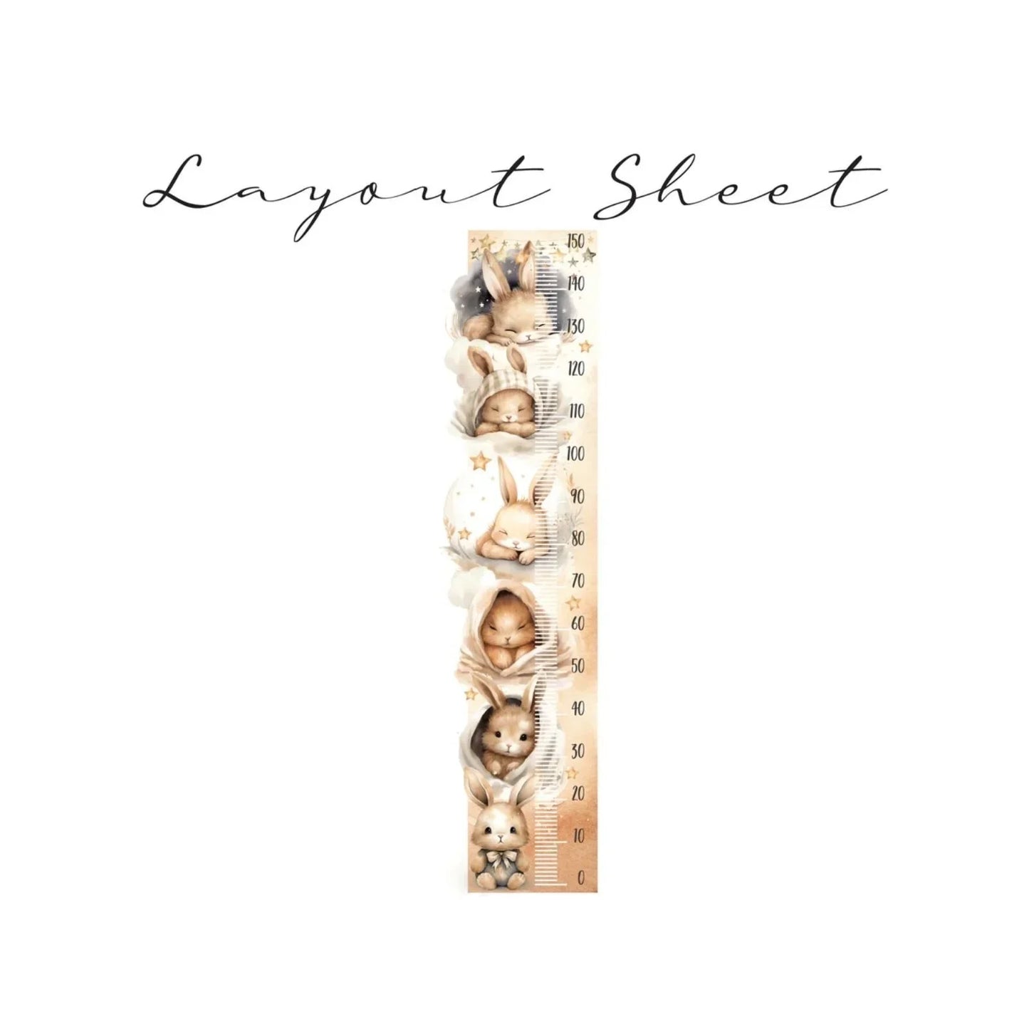 Live Vida Sleeping Bunny Height Chart Sticker