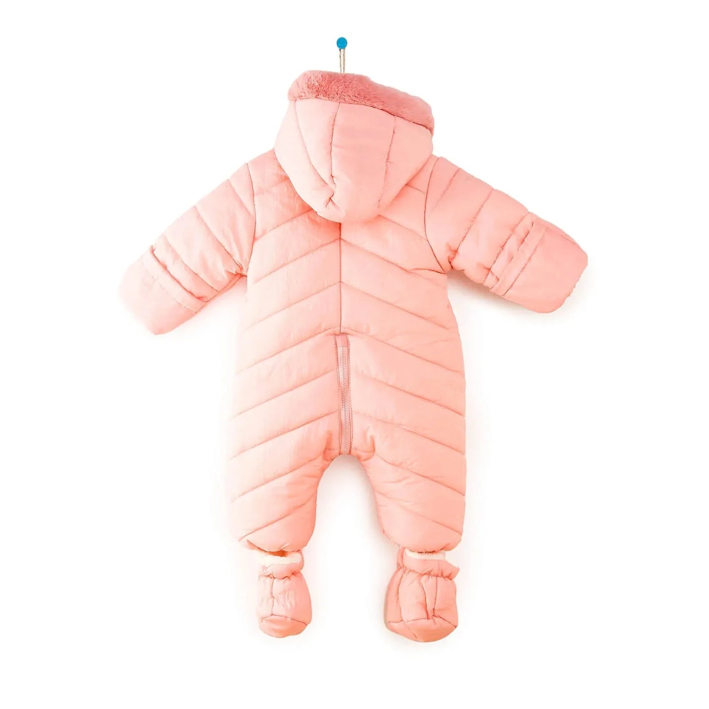 Midimod Baby Girl Quilted Snowsuit - Salmon