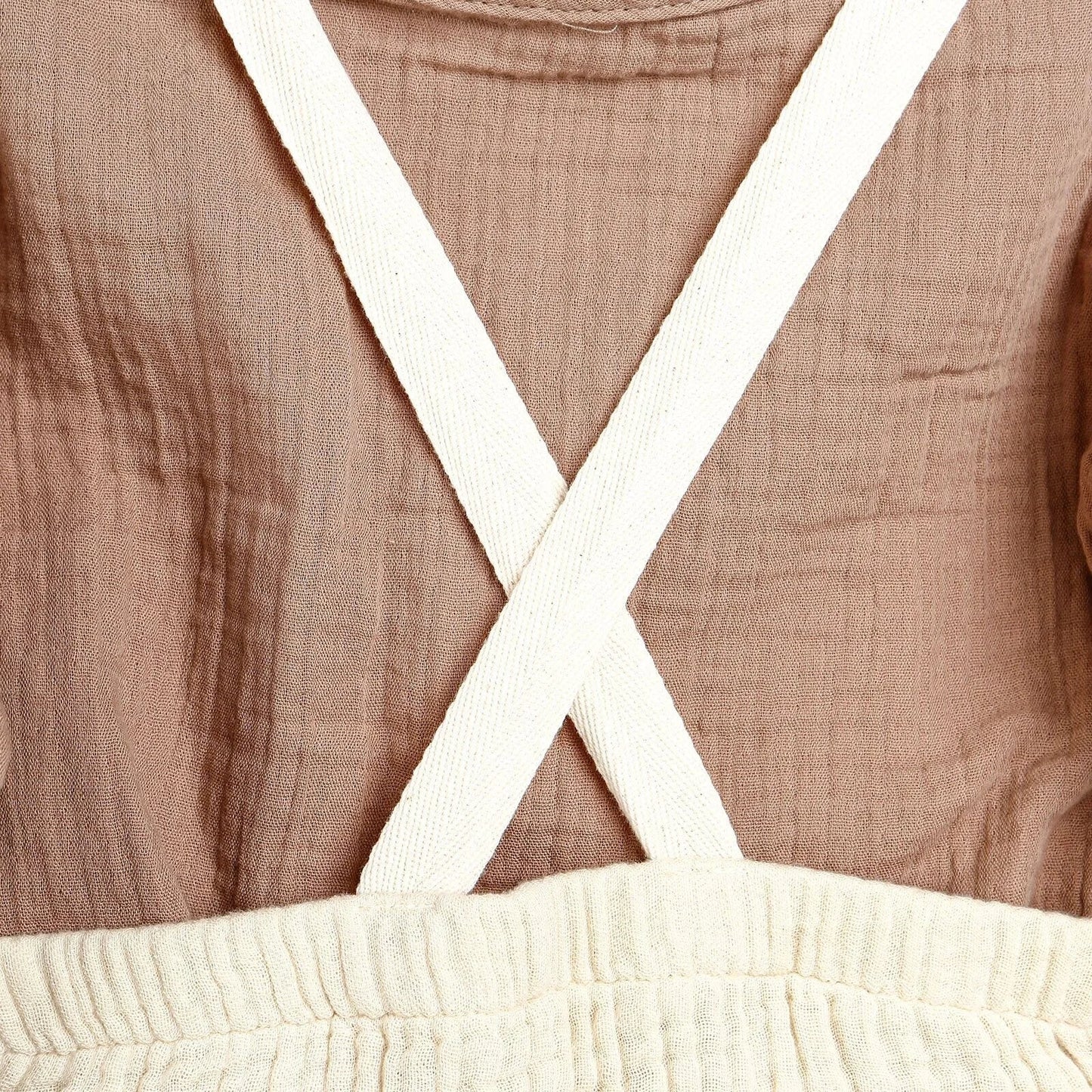 HelloBaby Newborn Muslin Overalls-Sweatshirt - Beige