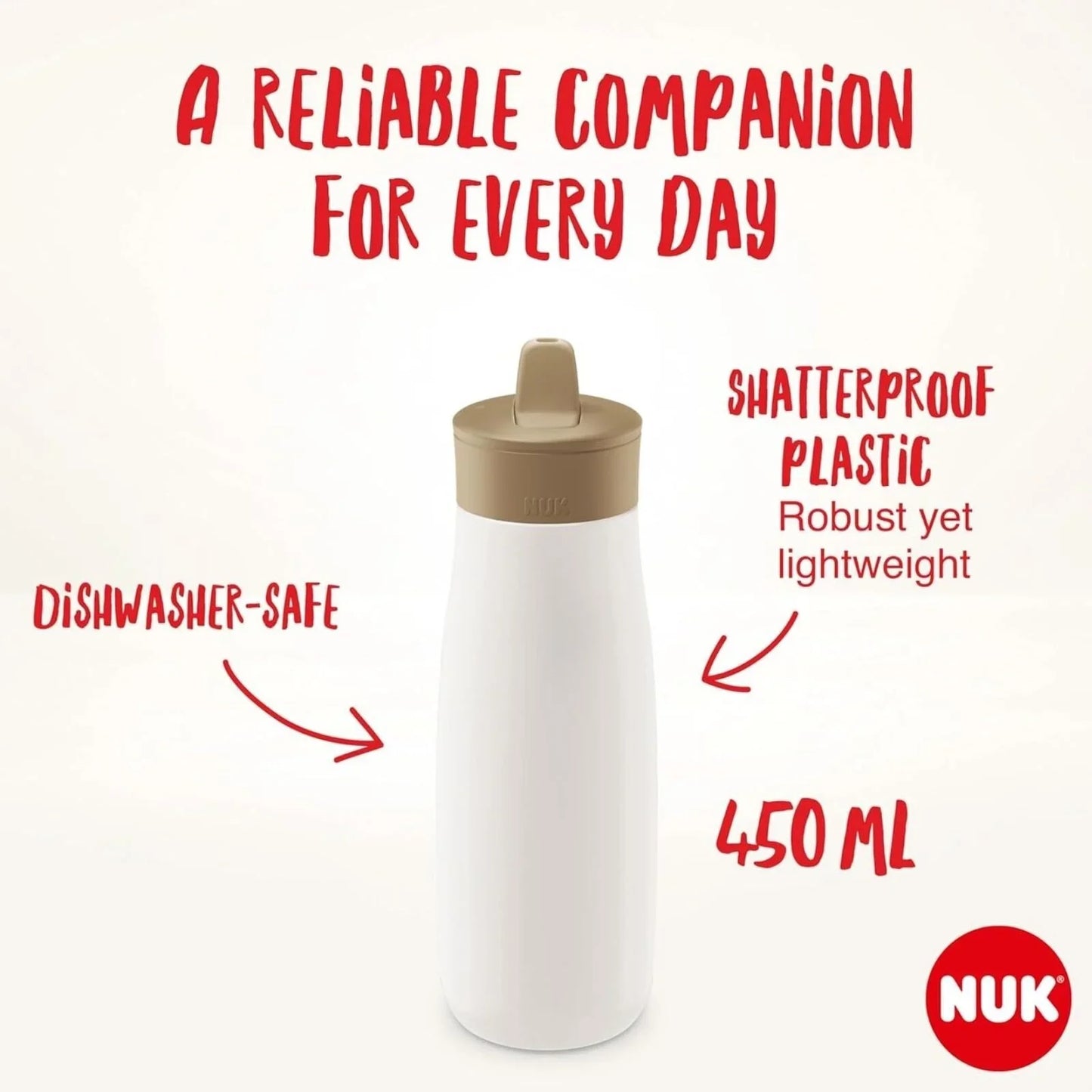 NUK Mini-Mee Flip Cup with 2-in-1 Cup 12+ months 450ml - Purple