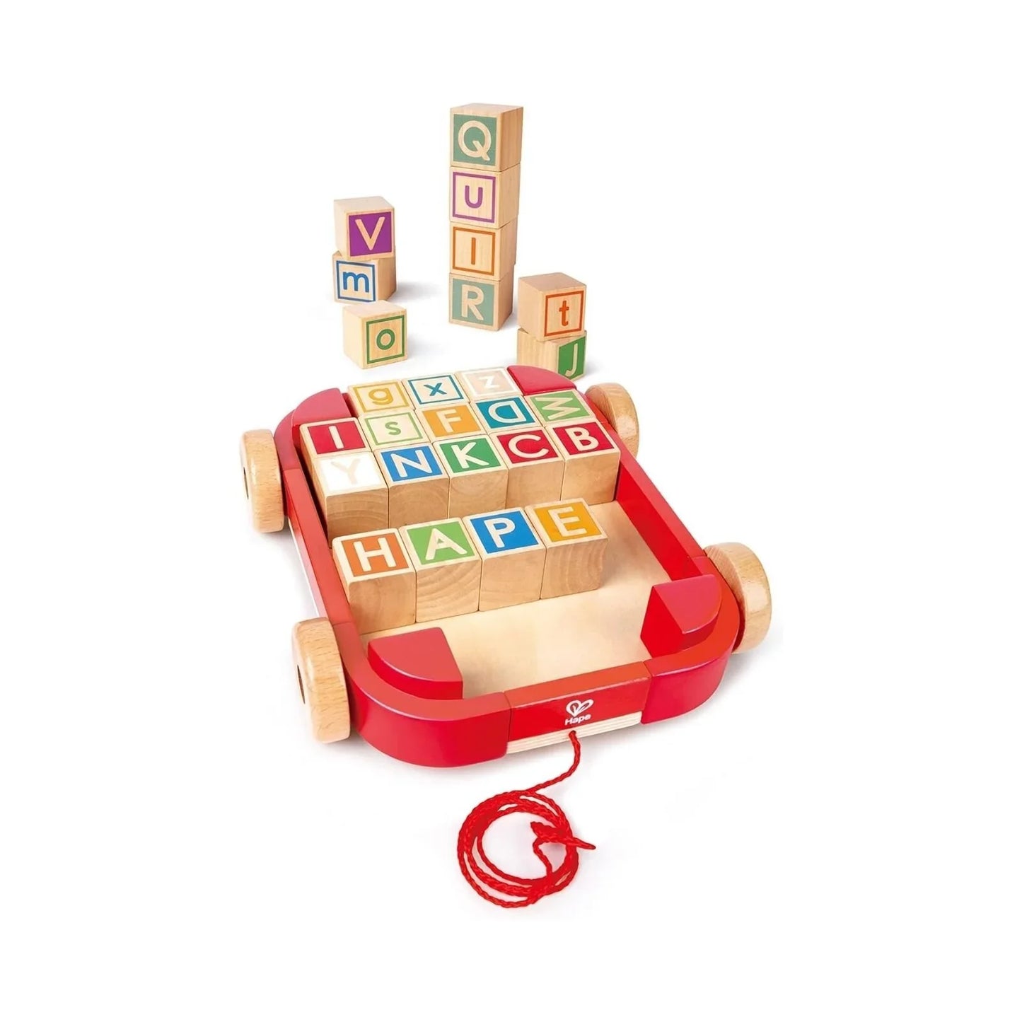 Hape Pull Along Cart with Stacking Blocks