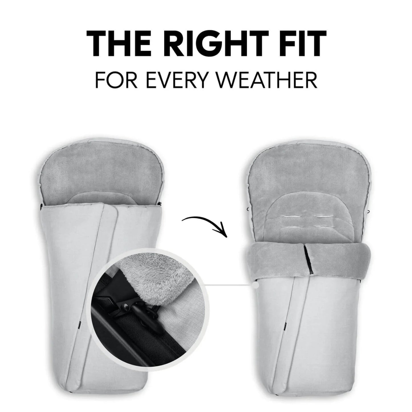 Hauck Pushchair Footmuff - Winter Grey