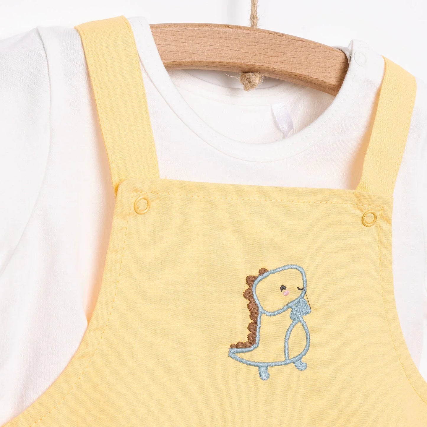 HelloBaby Boy Overall Shorts-T-shirt - Yellow