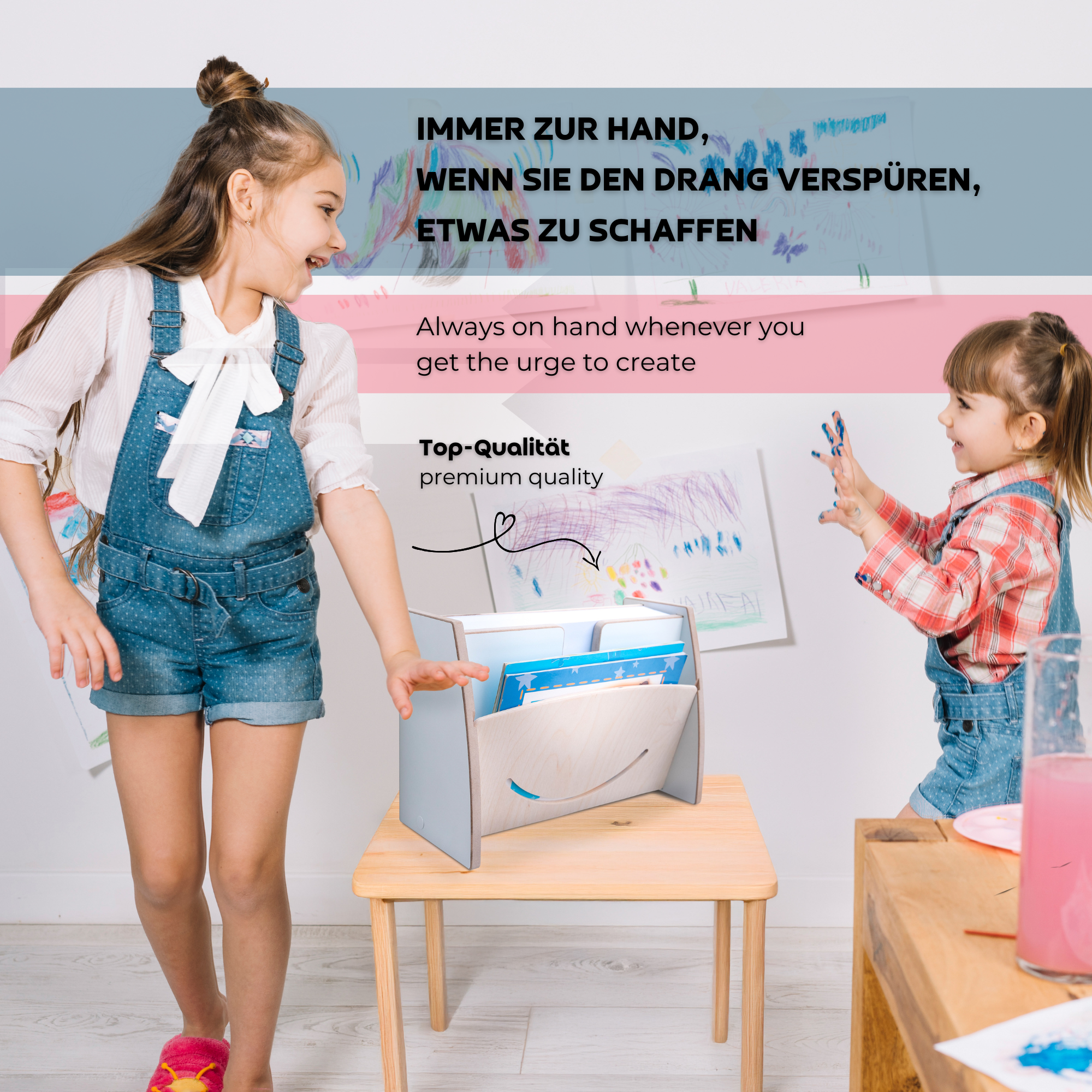 MAMOI® Wooden Paper Organizer A4 – Wall-Mounted or Desktop Use | Paper Holder for Kids, Office & School | Sustainable Document Tray for Printer Paper, Drawing Paper & Notes-1