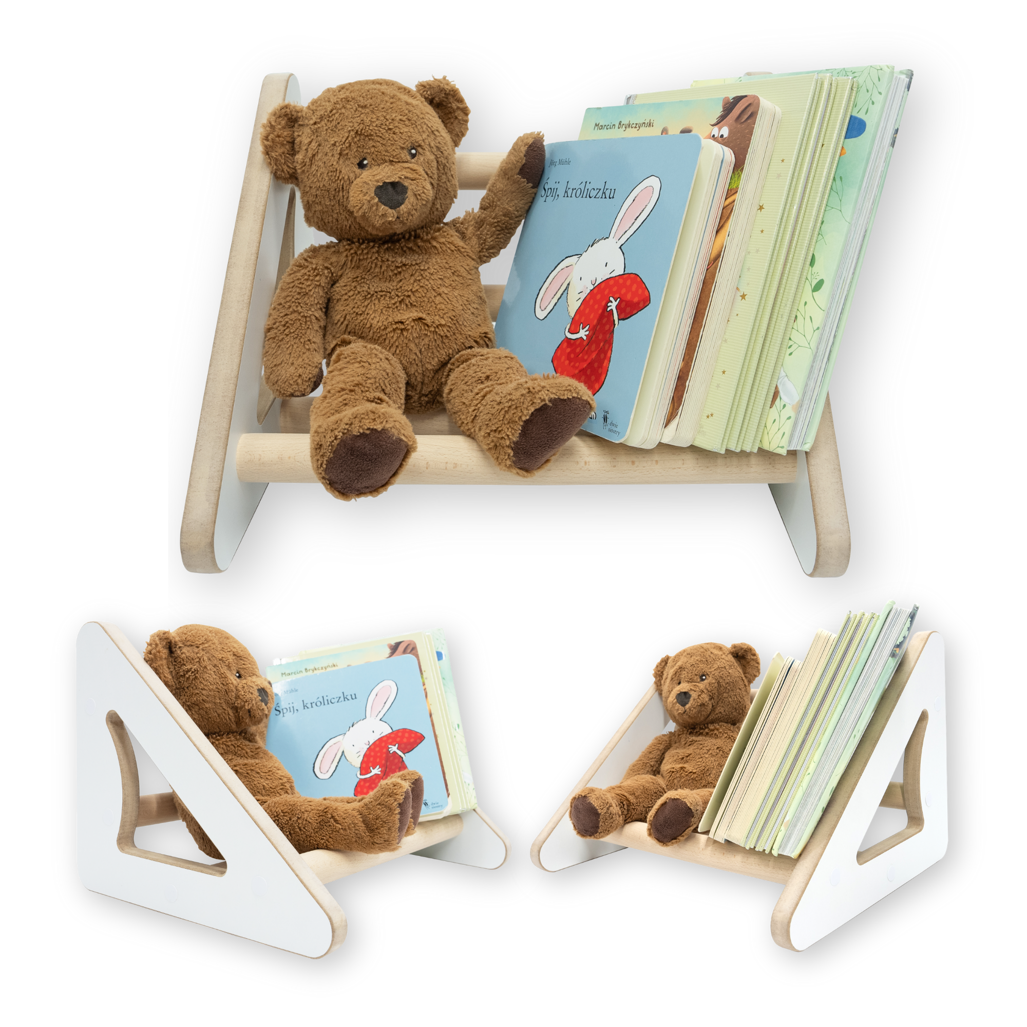 MAMOI® Children's bookcase and cabinet, Small wall bookcase, Bookshelves and children's room furniture, Montessori bookcases for children-1