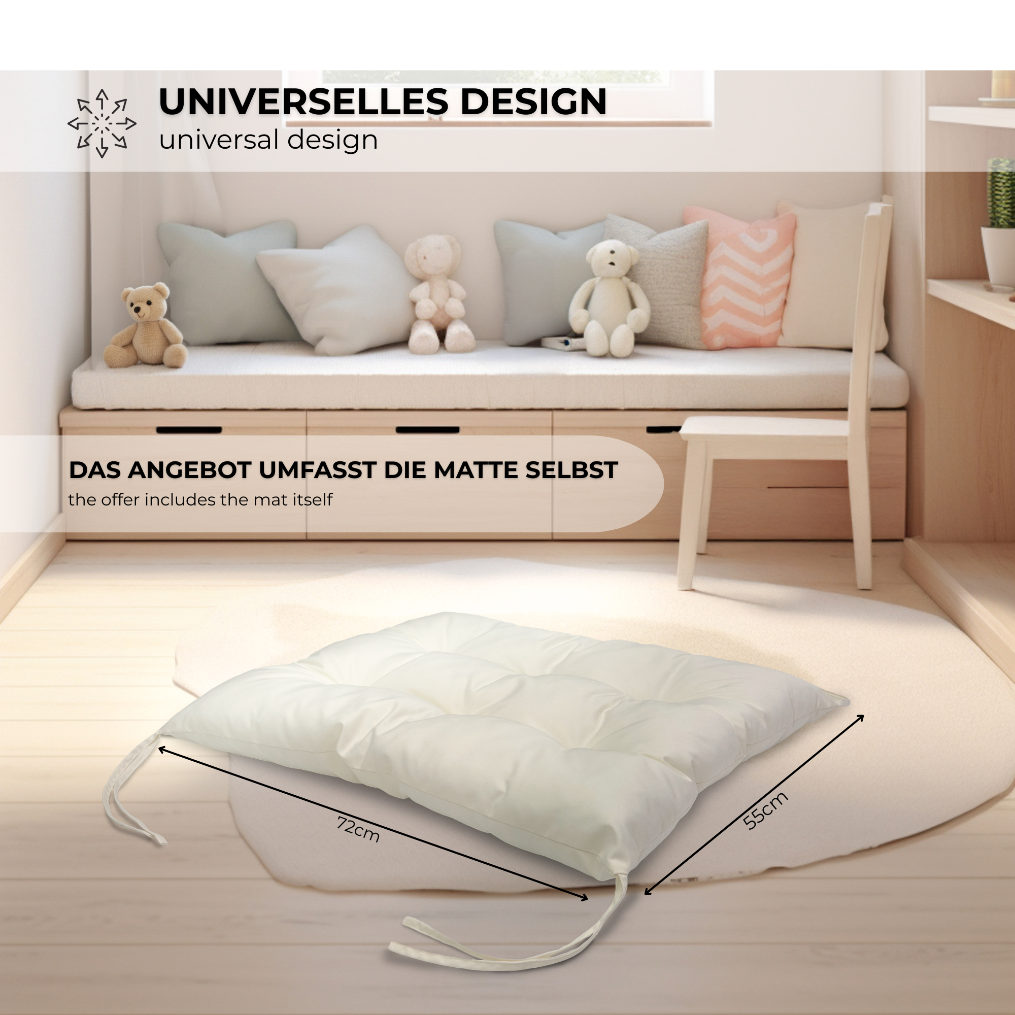 MAMOI® Cushion for toddler climbing frame indoor, Cushion for Baby kids climbing dome, Mat for wooden climbing triangle for children from 1/2/3 years-1