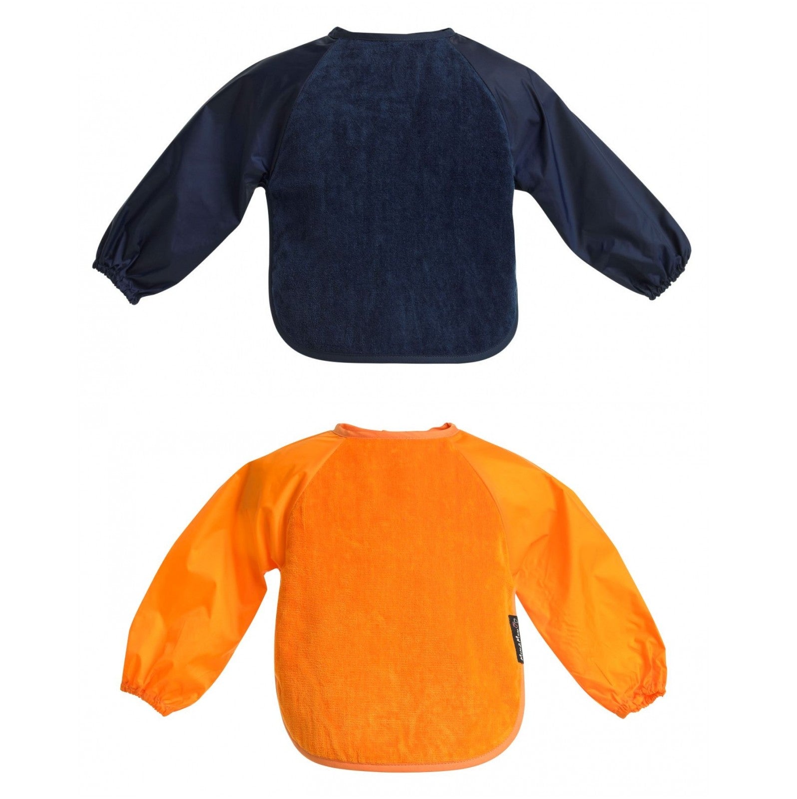 2 PACK - Mum 2 Mum Long Sleeved Wonder Bibs LARGE 18m - 3 years - Orange & Navy - mezetto Baby&More Baby&More