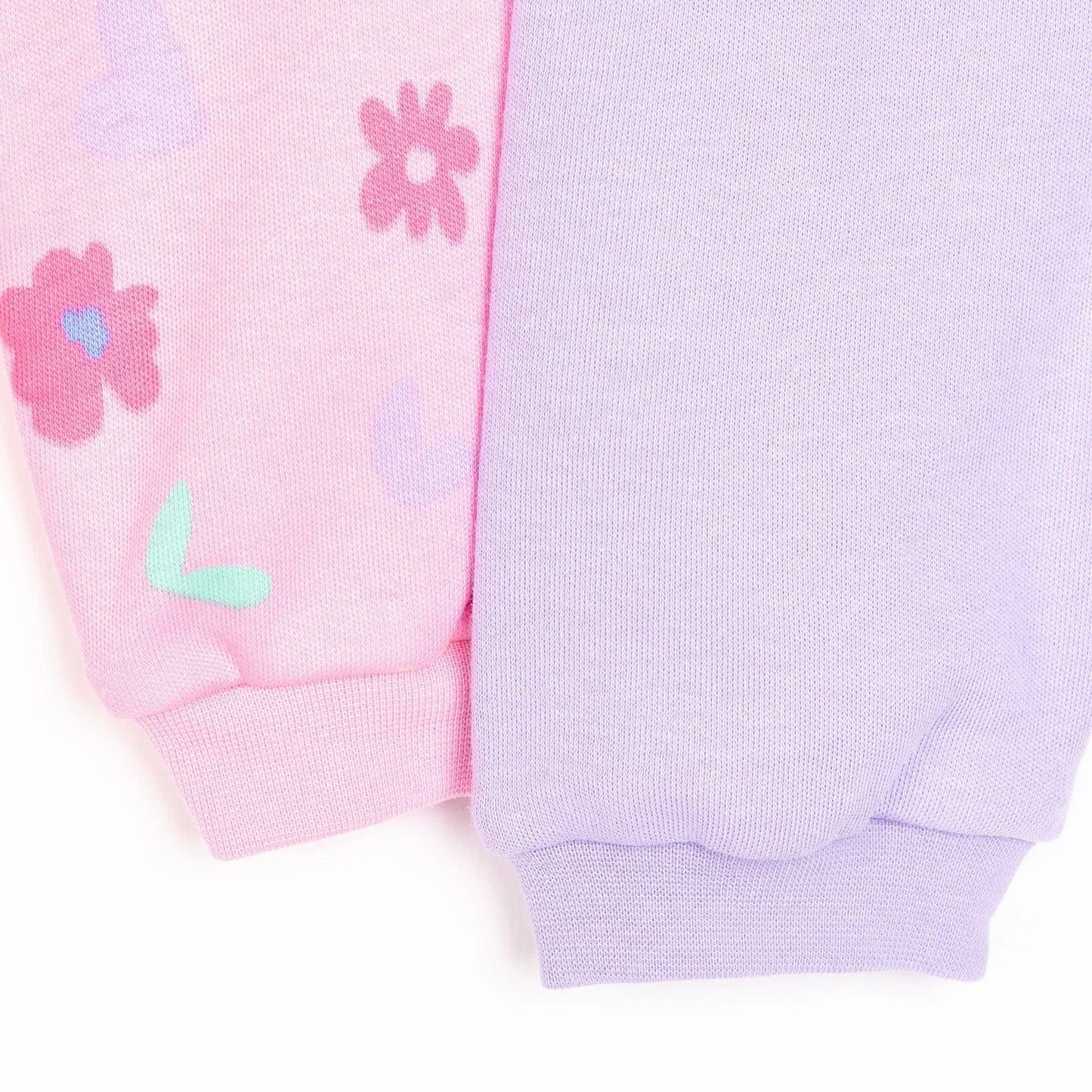 HelloBaby Basic Girl Flower Patterned Footed Bottom 2 pcs - Pink