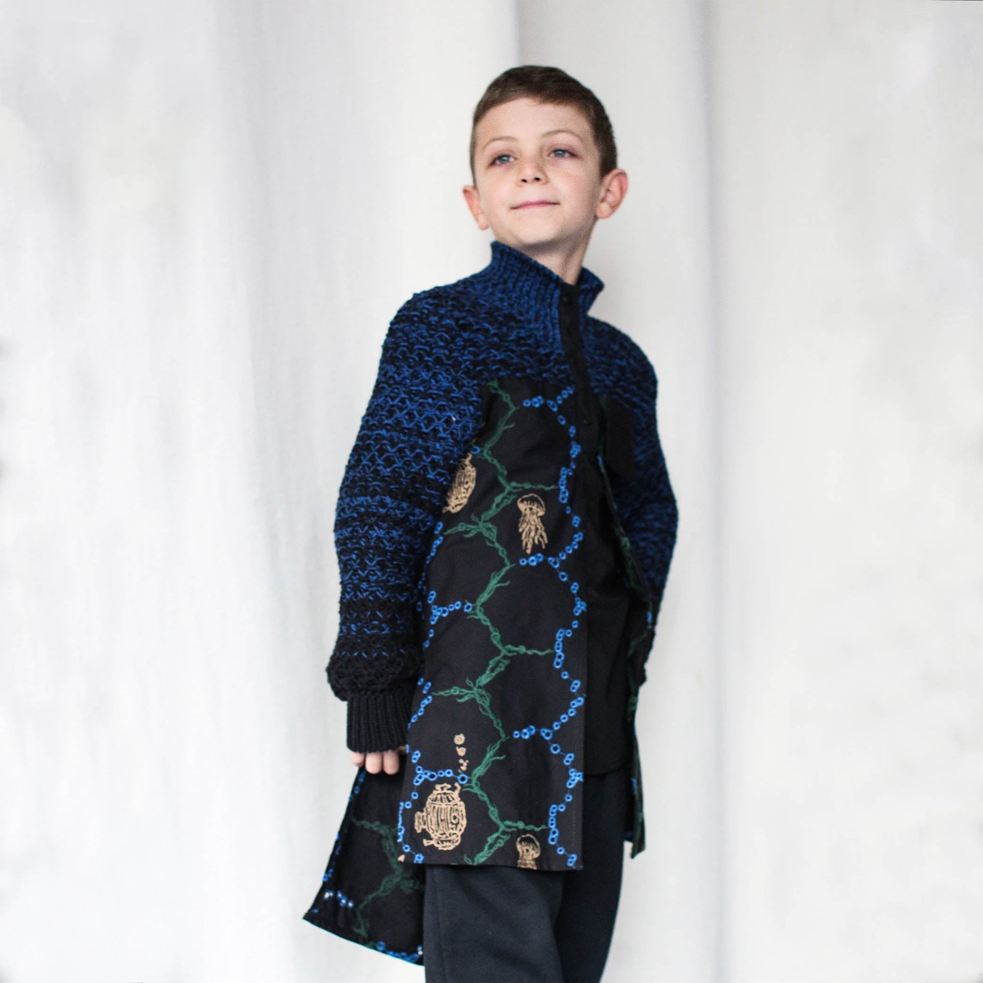 Festive Shirt with Knitwear - Organic Cotton-1