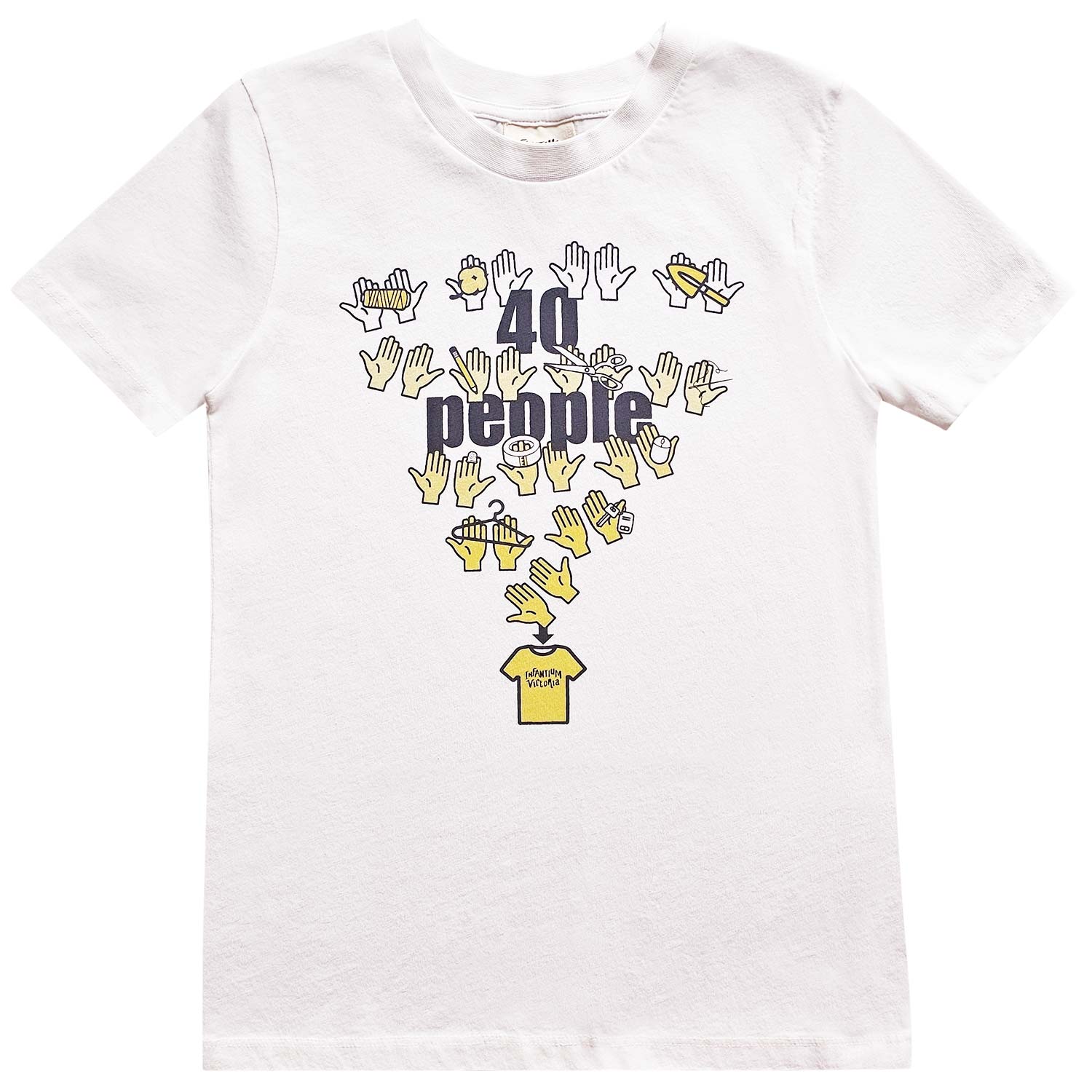 Infographics T-shirt with Printed Hands for Kids-0