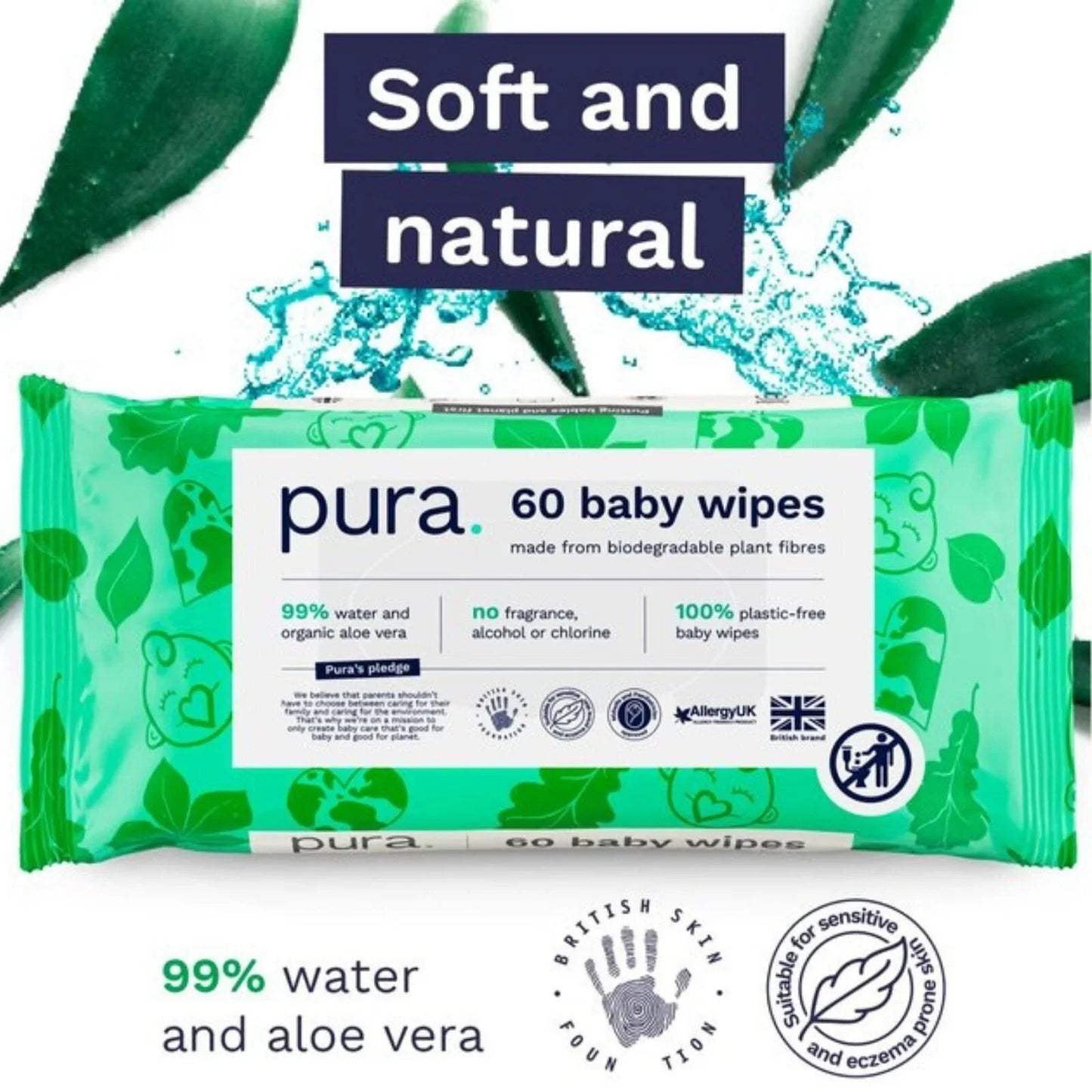 Pura Baby Wipes 3x60 pcs