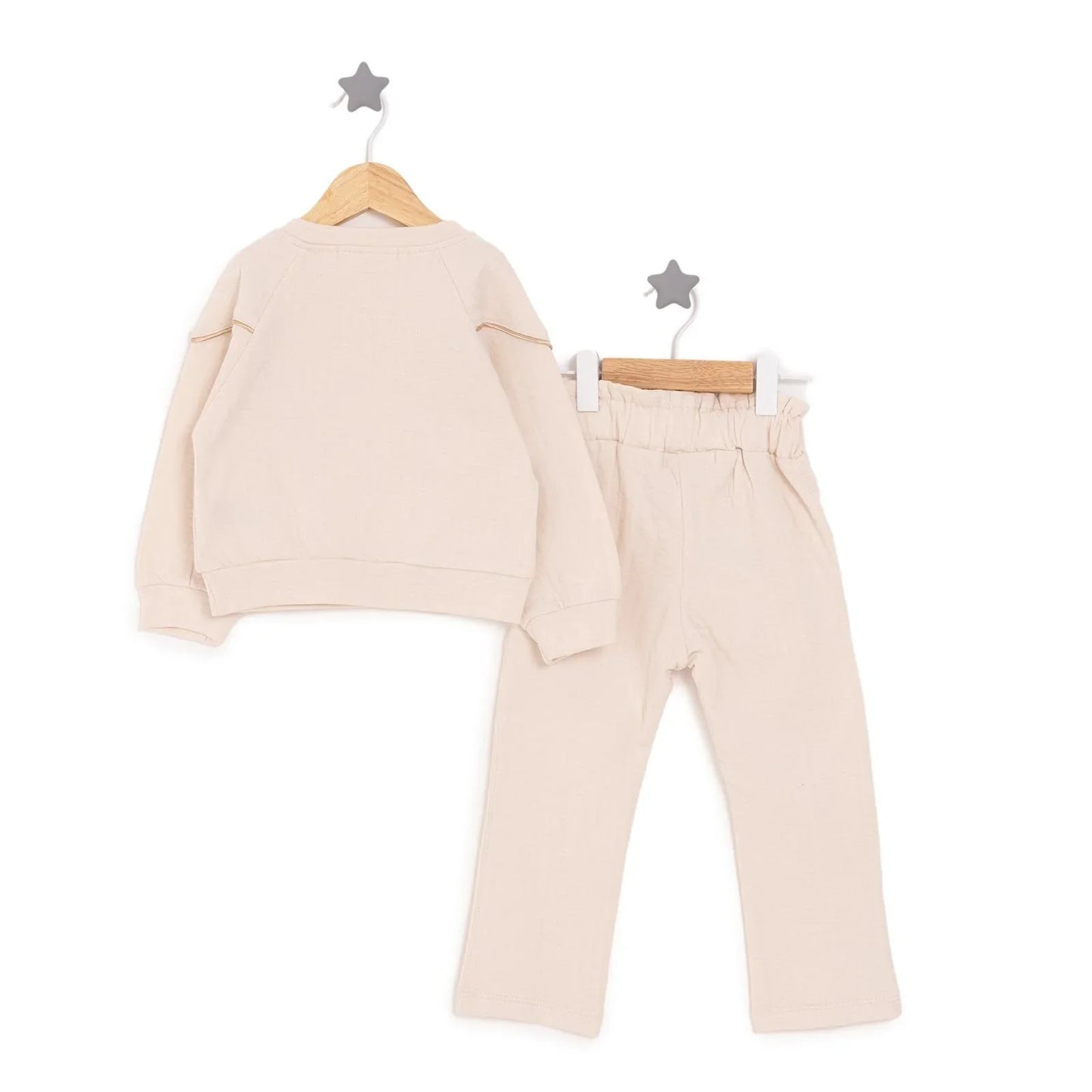 BabyZ Pretty Girl Girl Sweatshirt-Pants - Beige