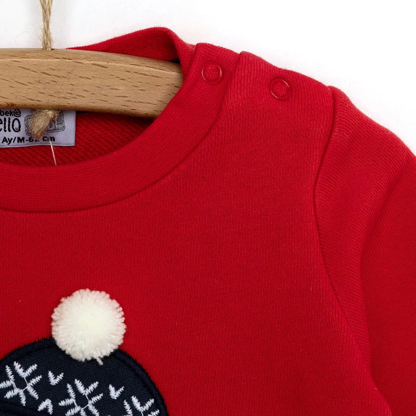 HelloBaby Snowman Sweatshirt-Footed Bottom - Red