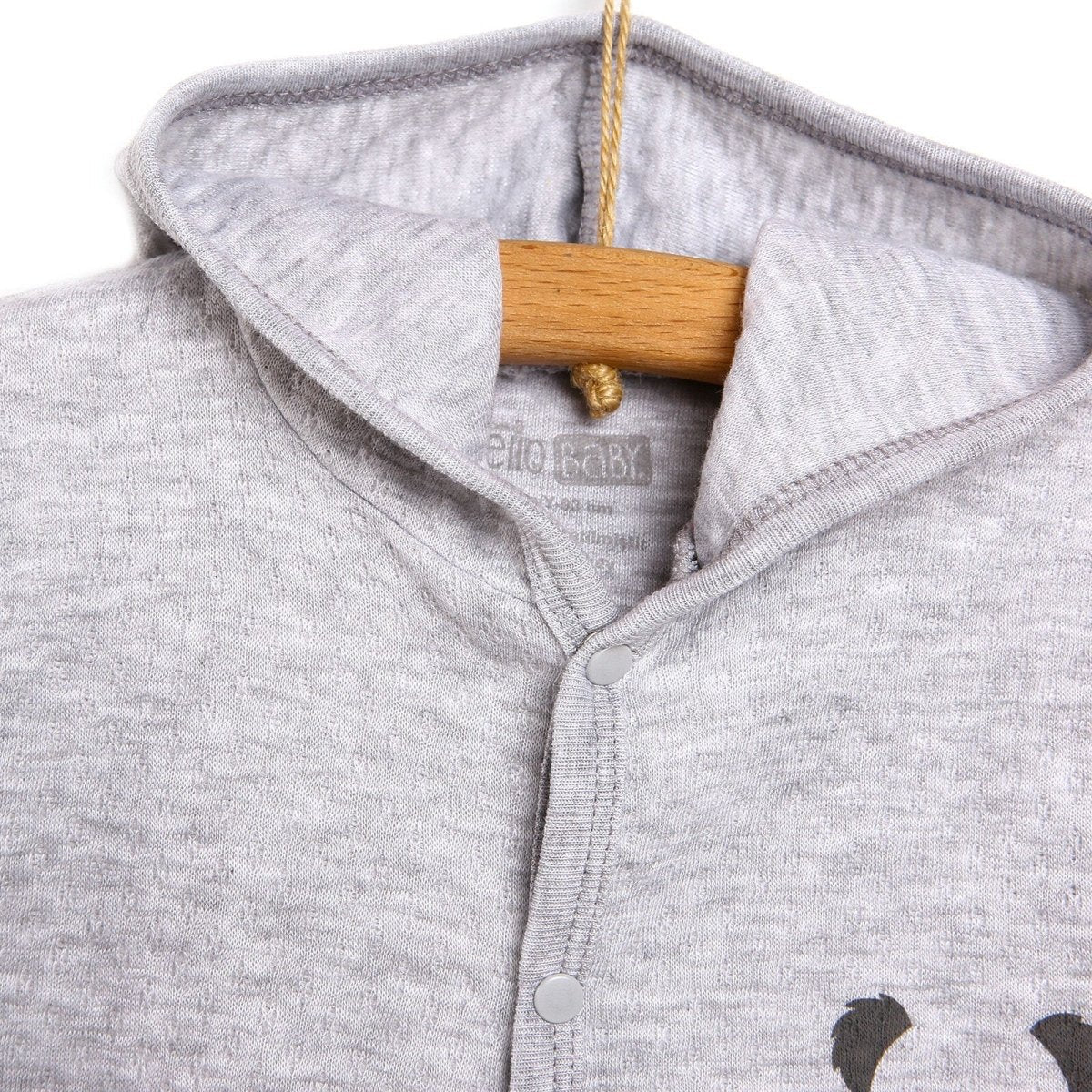 HelloBaby Basic Baby Boy Quilted Hooded - Grey Melange