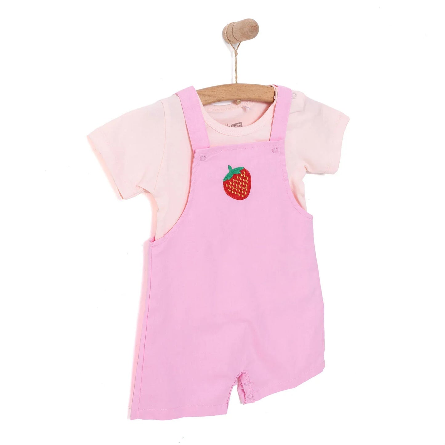 HelloBaby Girl Overall Shorts-T-shirt - Pink
