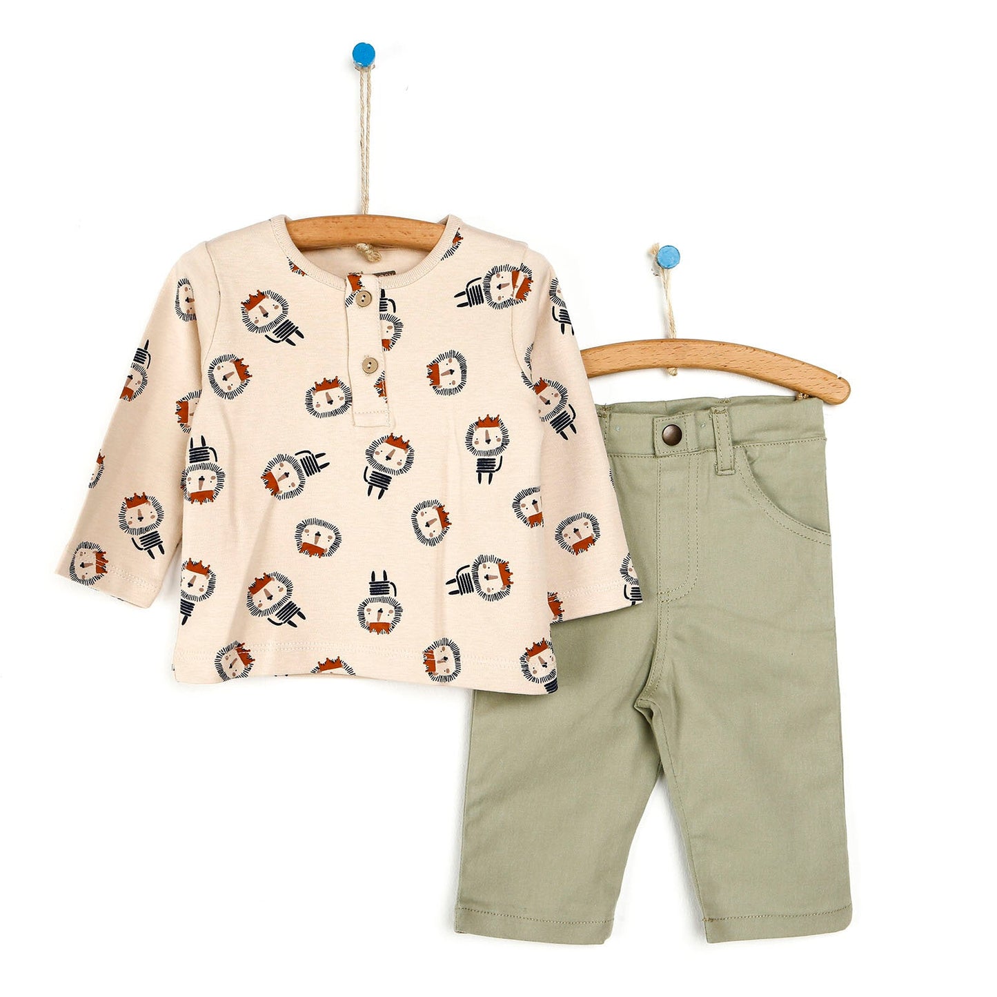 HelloBaby Sweatshirt-Vest-Bottom - Brown