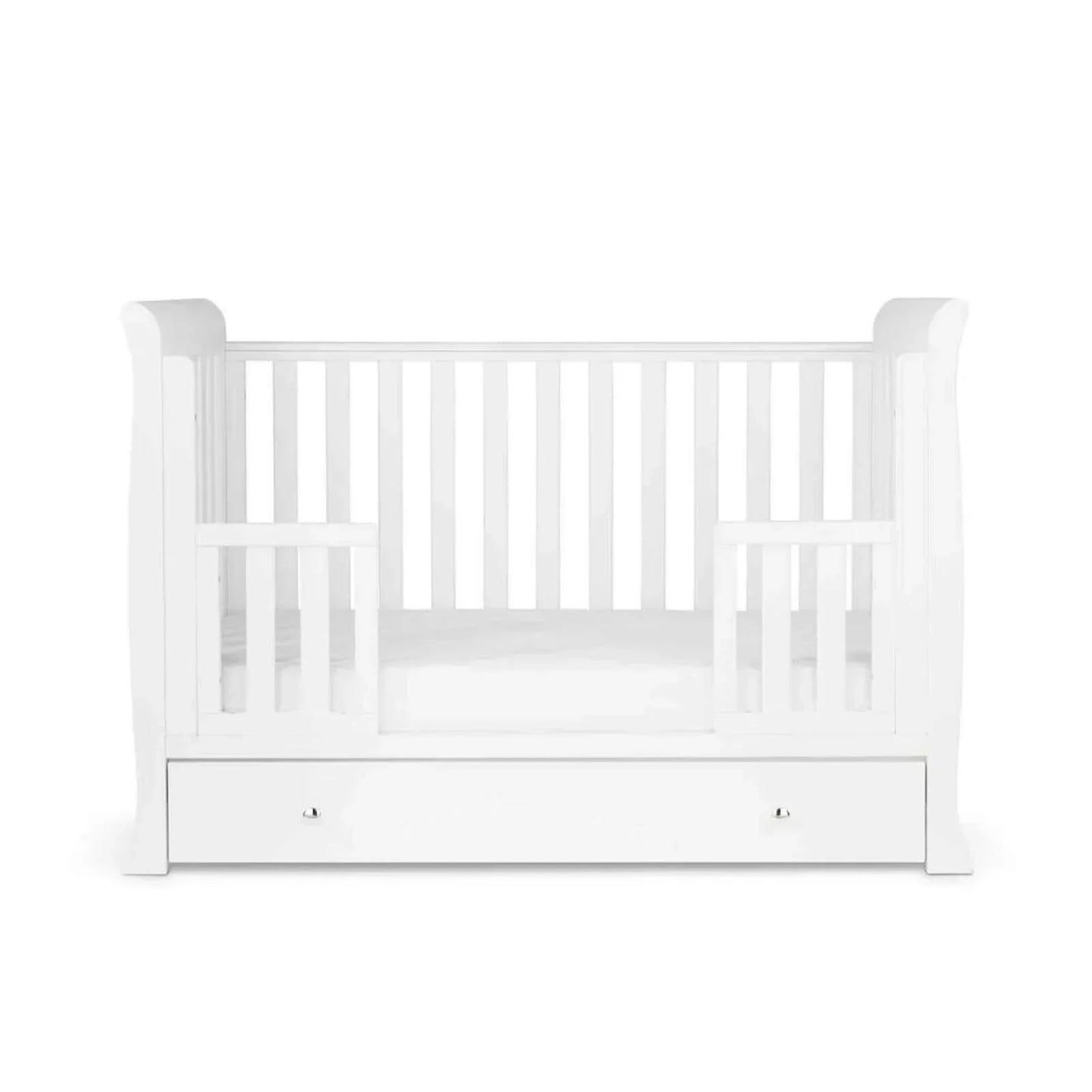 Ickle Bubba Snowdon Mini Cot Bed White - Premium Sprung Mattress