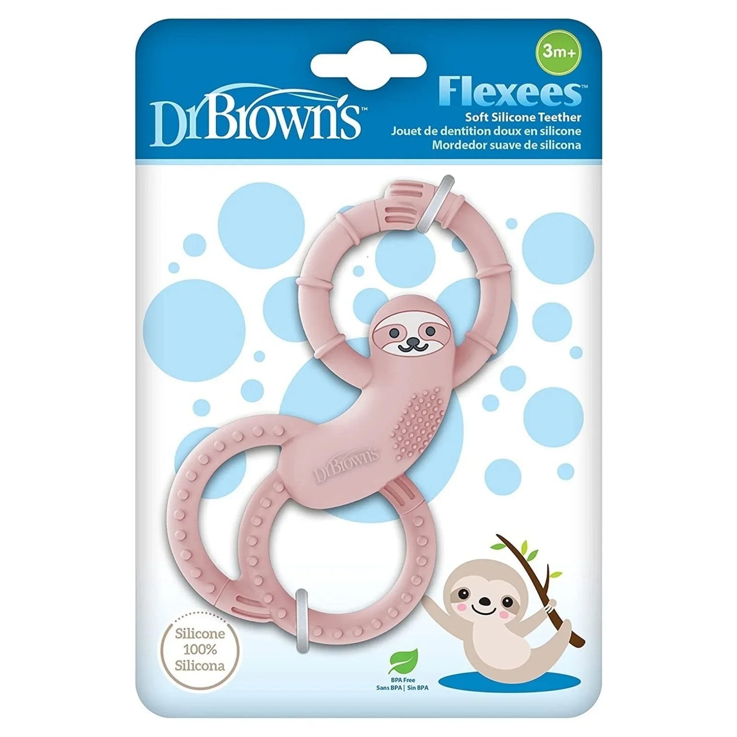 Dr. Brown's Sloth Long Limbed Teether 3+ months - Pink