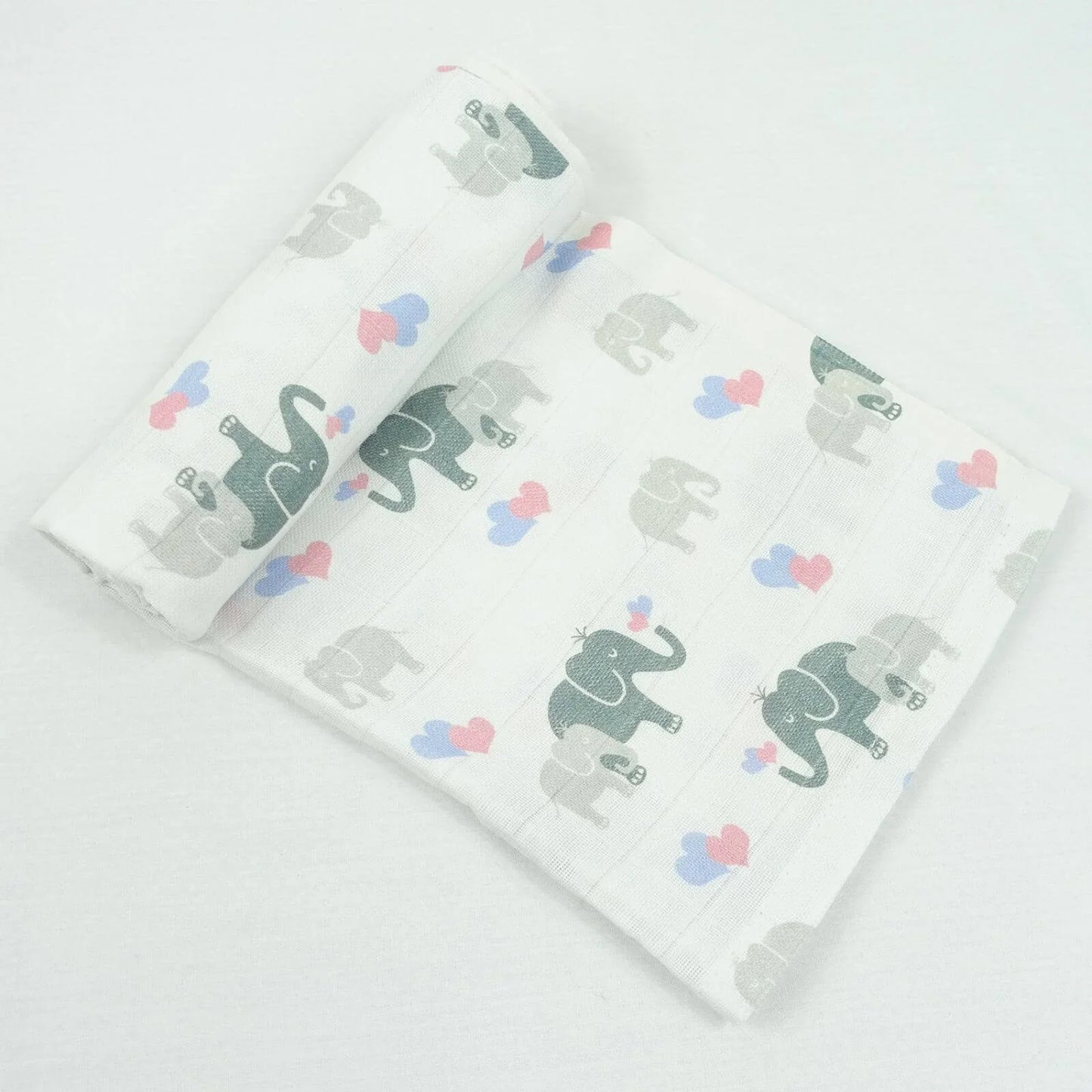 MuslinZ Bamboo/Organic Cotton Muslin Swaddle 120x120cm - Elephant
