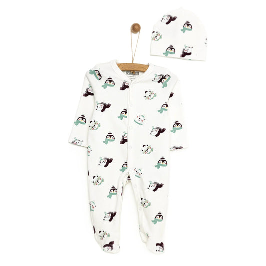 HelloBaby Footed Jumpsuit with Hat - Multicolour