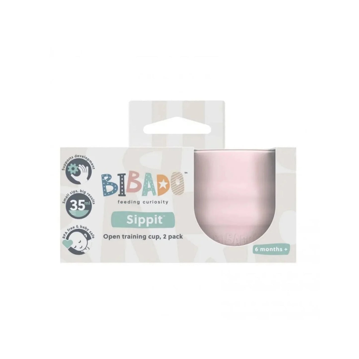 Bibado Sippit Silicone Open Training Cup 6+ months Pack of 2 - Blush