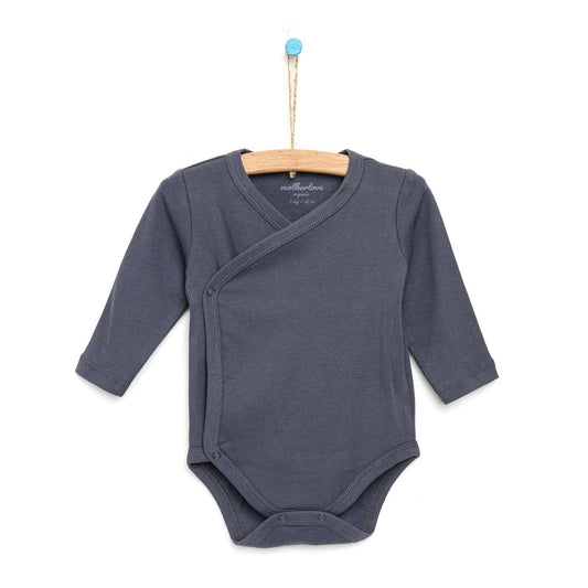 Motherlove Newborn Organic Sleeve Bodysuit - Charcoal