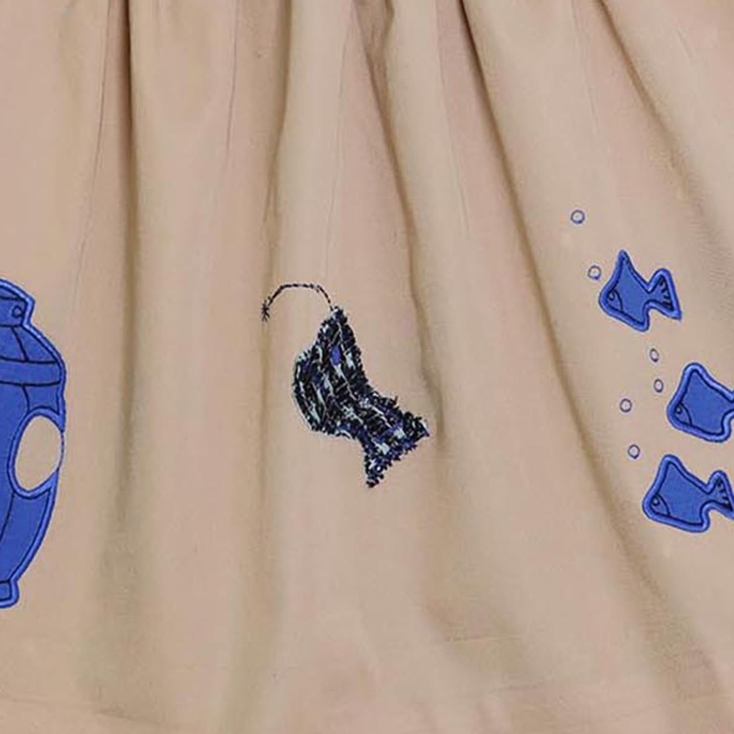 MAGIC MENDING PRELOVED Beige Cotton Skirt with Submarine, 8 years-2