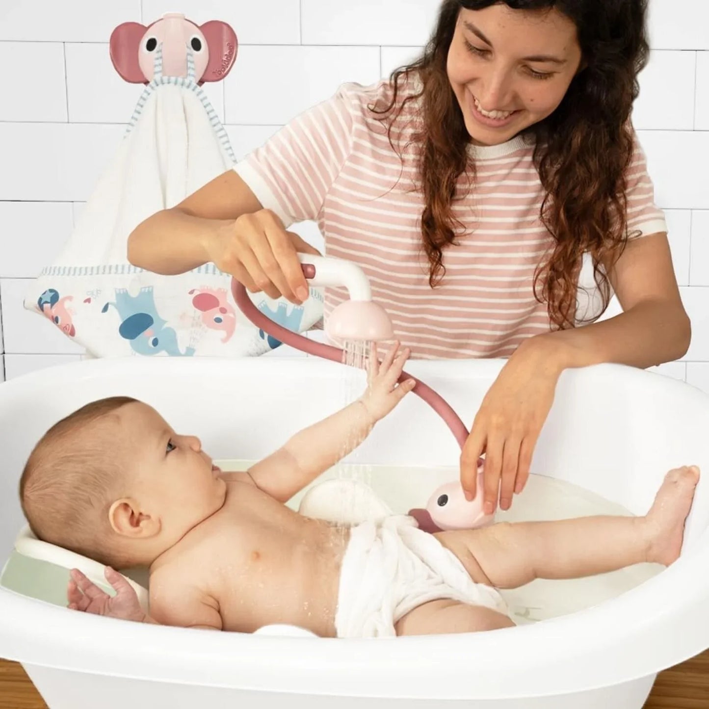 Yookidoo Baby Shower Gift Set Elephant - Blush Pink