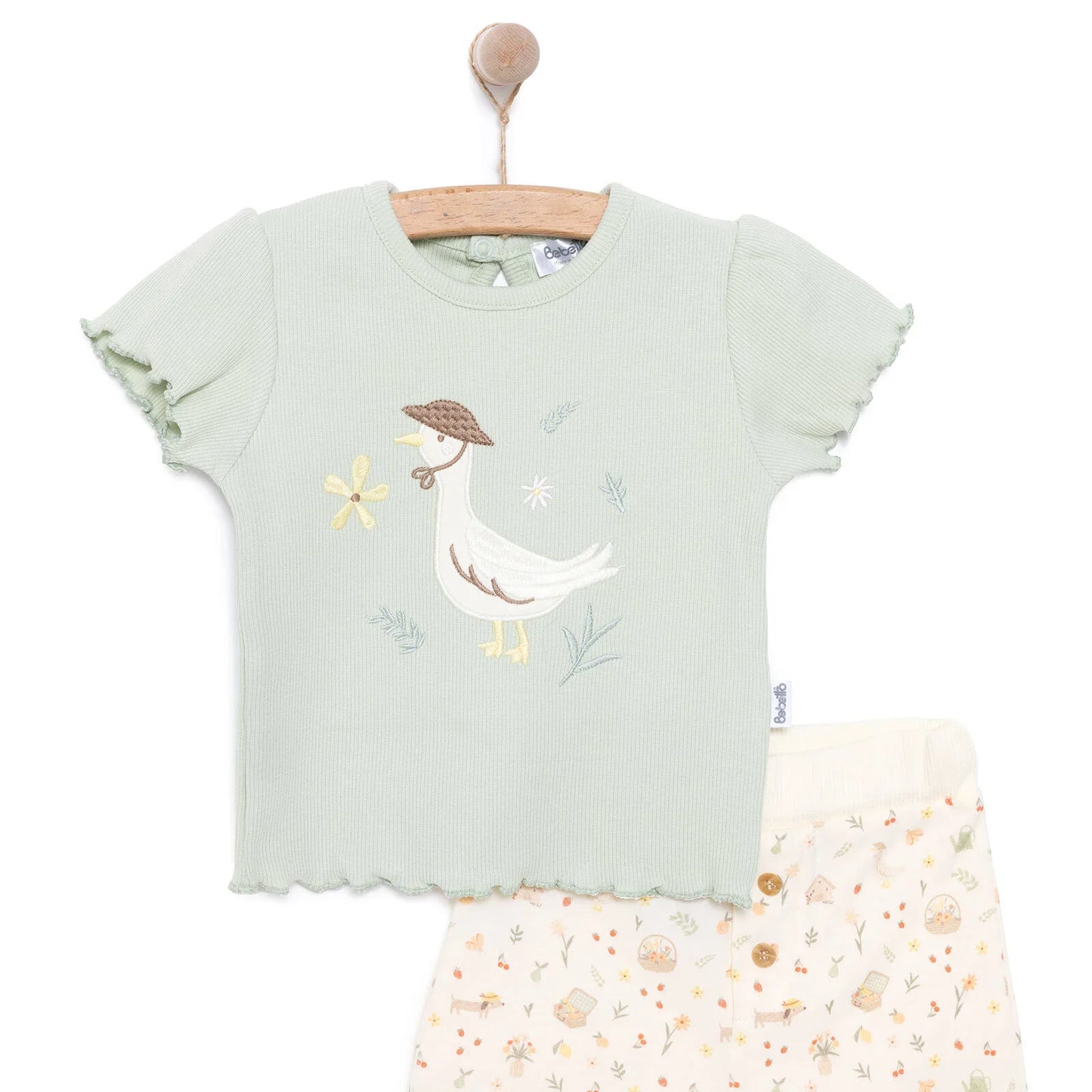 Bebetto Newborn Cute Duck Tshirt-Short - Multicolour