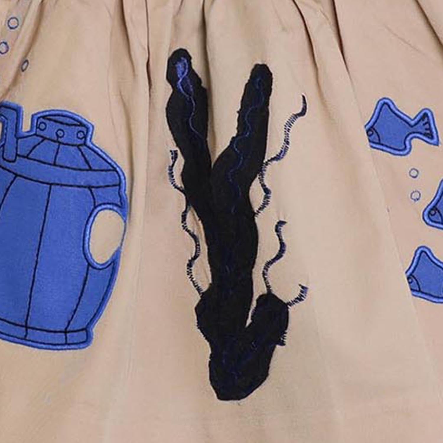 MAGIC MENDING PRELOVED Beige Cotton Skirt with Submarine, 4 years-2