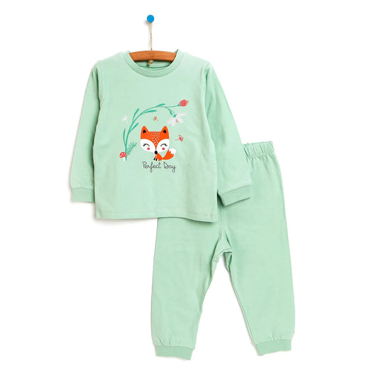 HelloBaby Basic Collared Neck Pyjamas Set - Mint