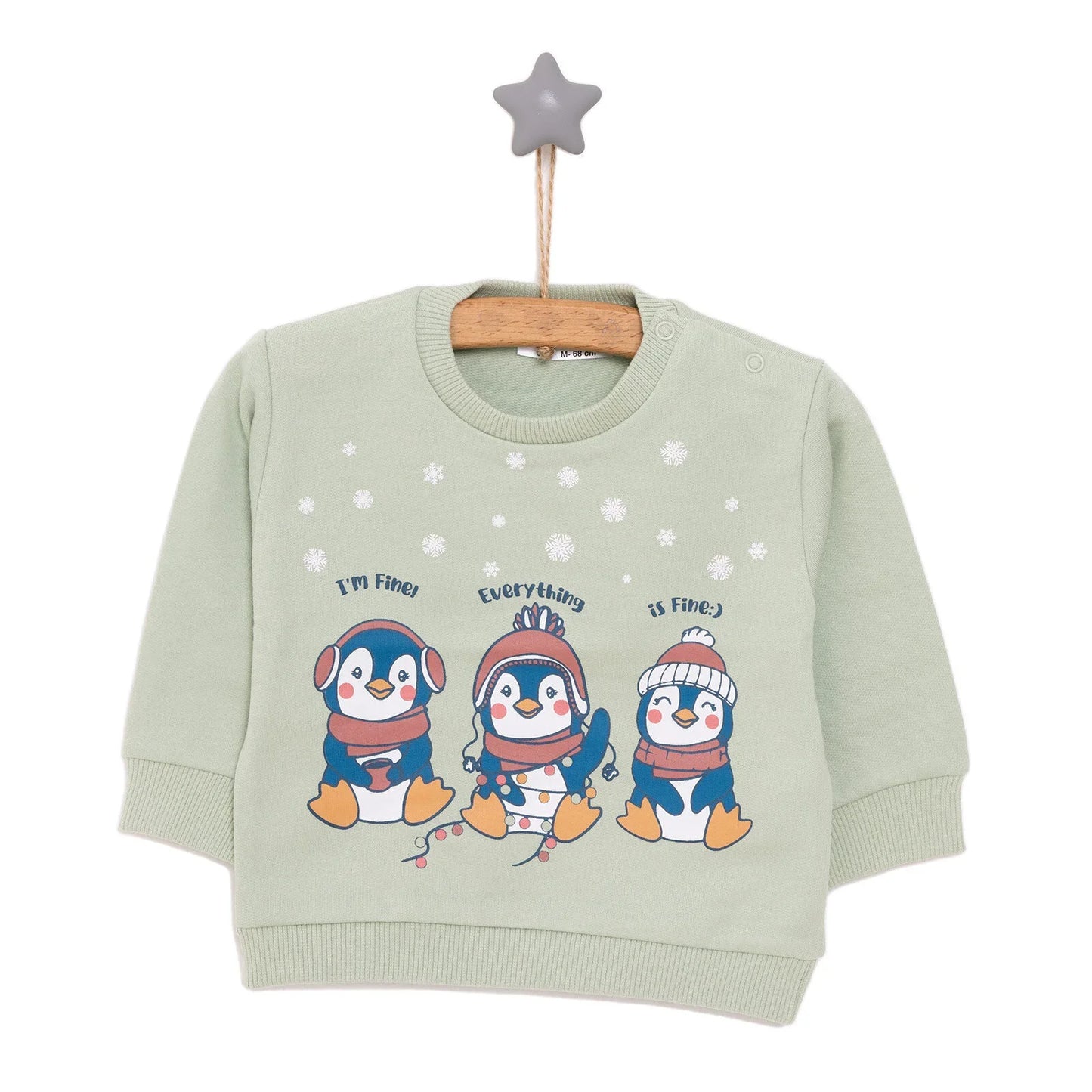 HelloBaby Basic Low Raised Penguin Printed Sweatshirt - Multicolour