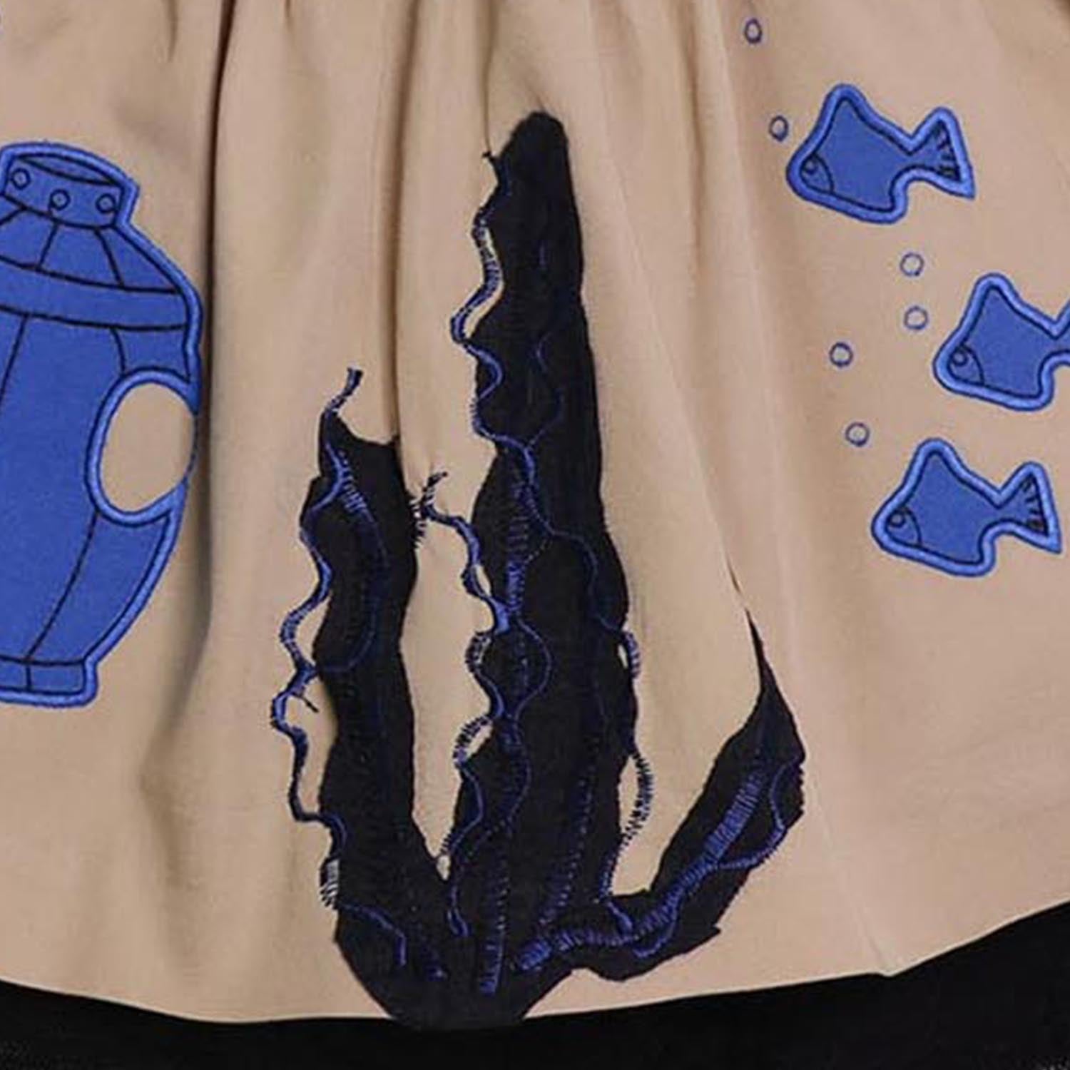 MAGIC MENDING PRELOVED Beige Cotton Skirt with Submarine, 4 years-2