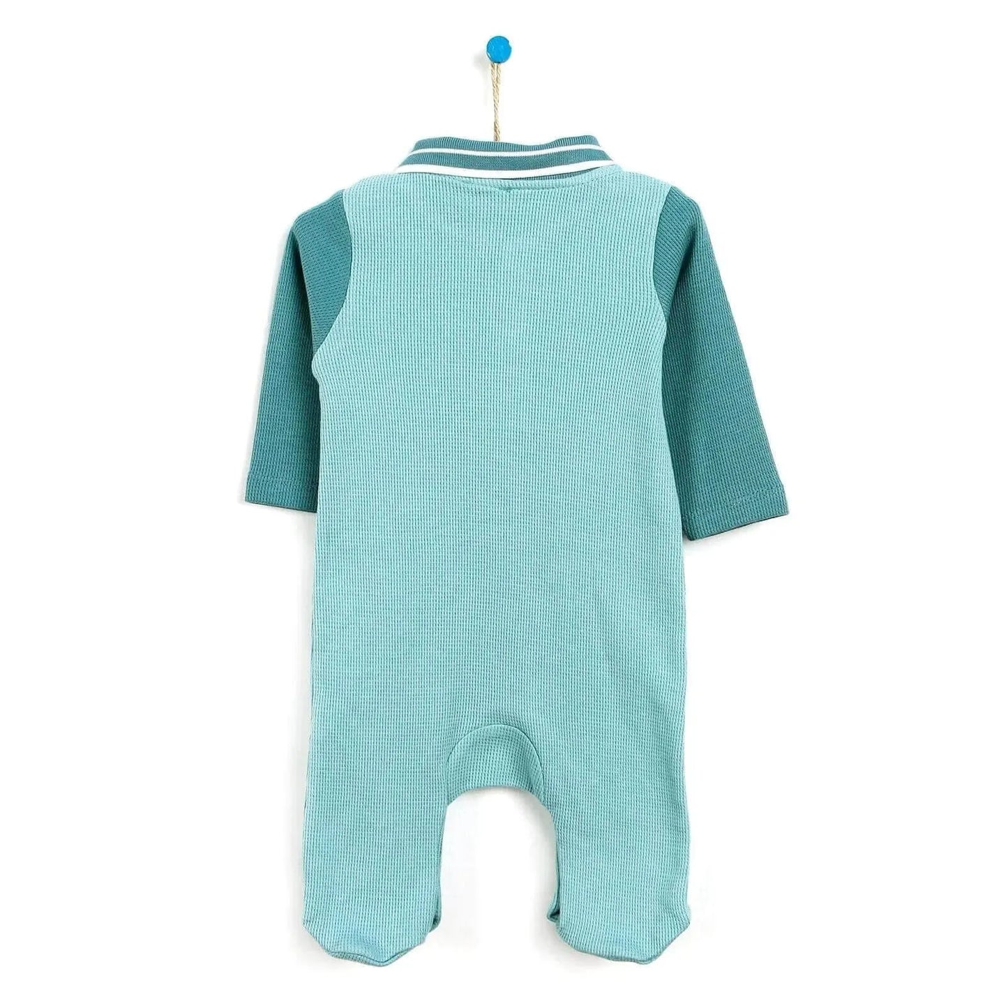 HelloBaby Newborn Polo Collar Romper - Light Blue