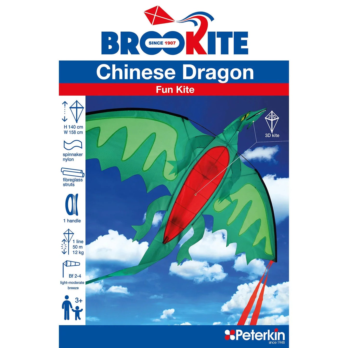 Brookite 3D Chinese Dragon Kite