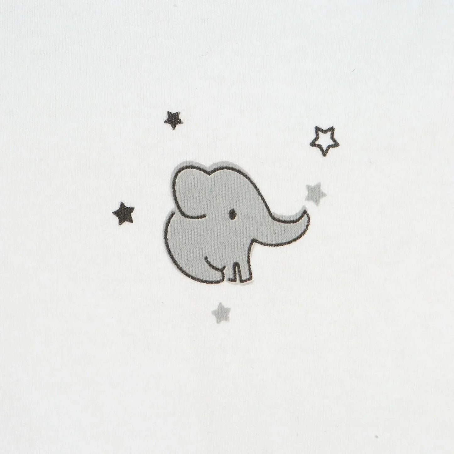 HelloBaby Newborn Baby Cute Elephant Romper Baby and Hat Set 3 pcs - Ecru