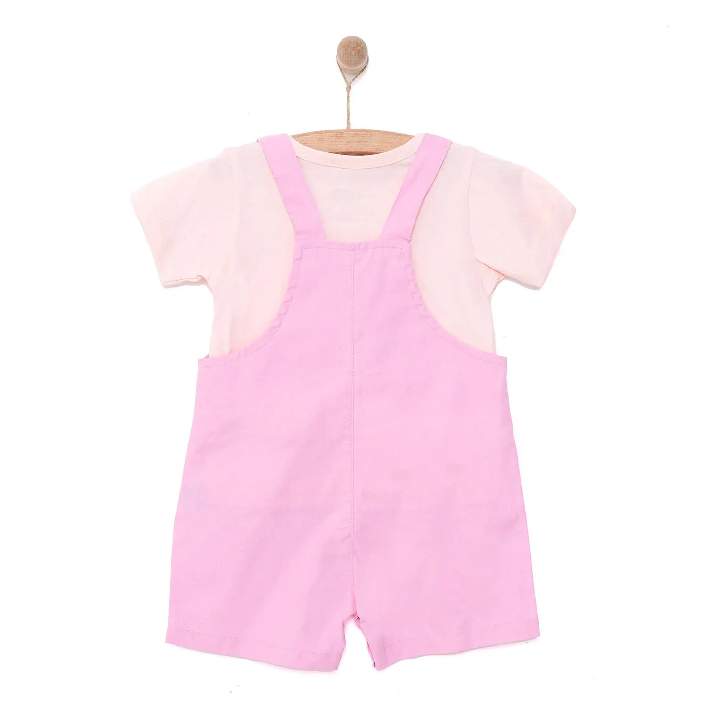 HelloBaby Girl Overall Shorts-T-shirt - Pink