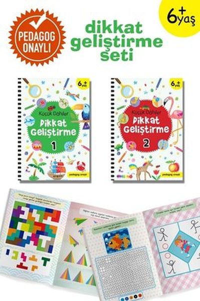 Küçük Dahiler Dikkat Geliştirme Seti - 6+ Yaş-2 Kitap Takımı