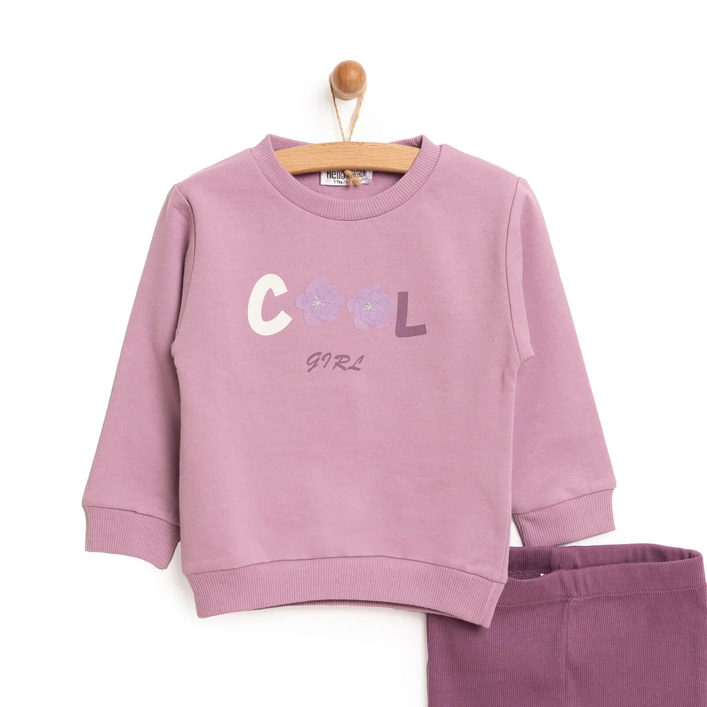 HelloBaby Baby Girl Sweatshirt Footless Bottom - Purple