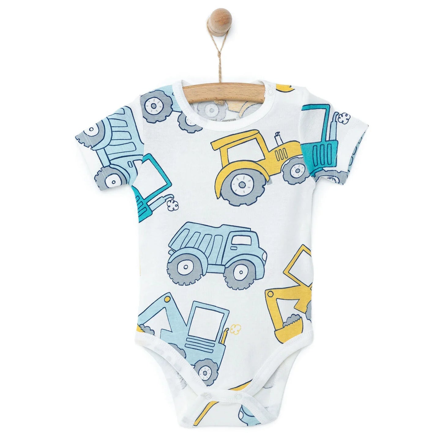 HelloBaby Animal Patterned Short Sleeve Body - Ecru