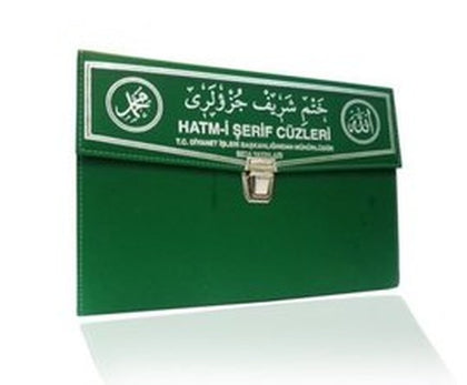 Kur'an-ı Kerim 30 Cüz Hatim Seti (Orta Boy, Çantalı, Yeşil Kapak, Kod: 101)