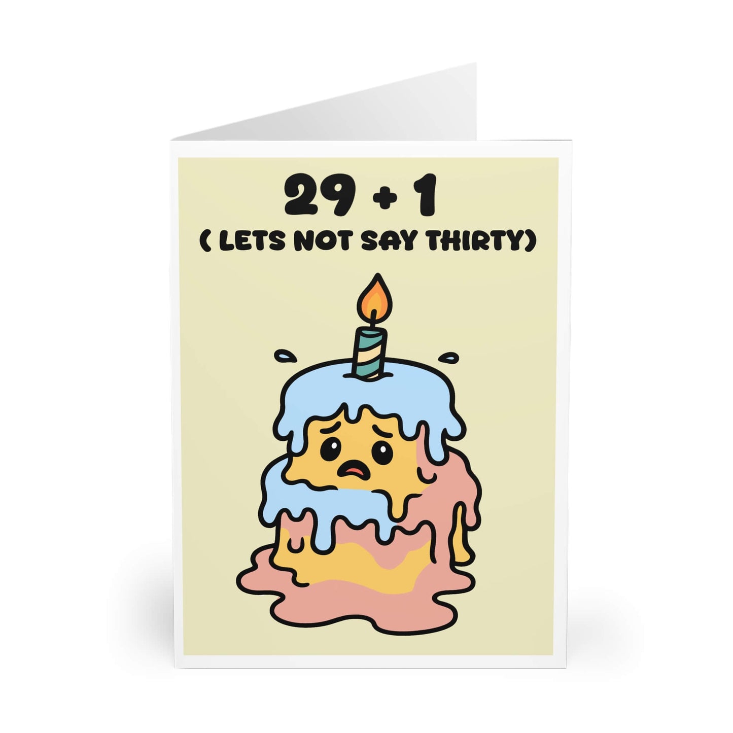 29 + 1 Birthday Card – Funny Customisable Crying Cake Design - mezetto KEOLIX KEOLIX