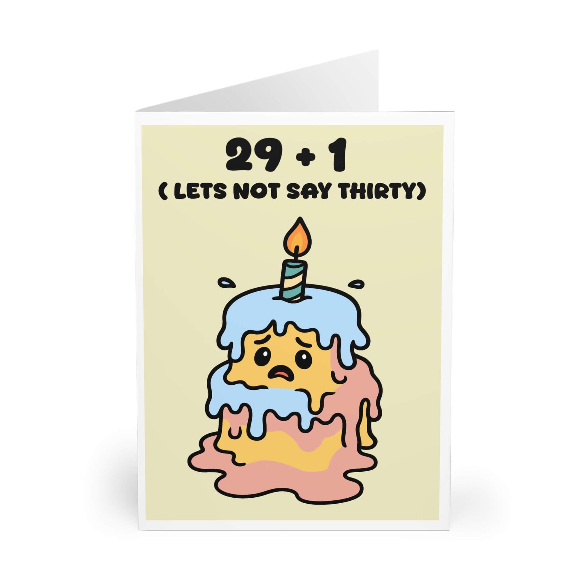 29 + 1 Birthday Card – Funny Customisable Crying Cake Design - mezetto KEOLIX KEOLIX