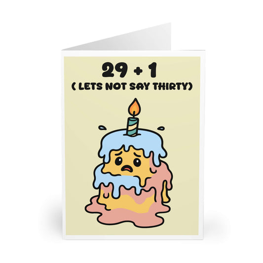 29 + 1 Birthday Card – Funny Customisable Crying Cake Design - mezetto KEOLIX KEOLIX